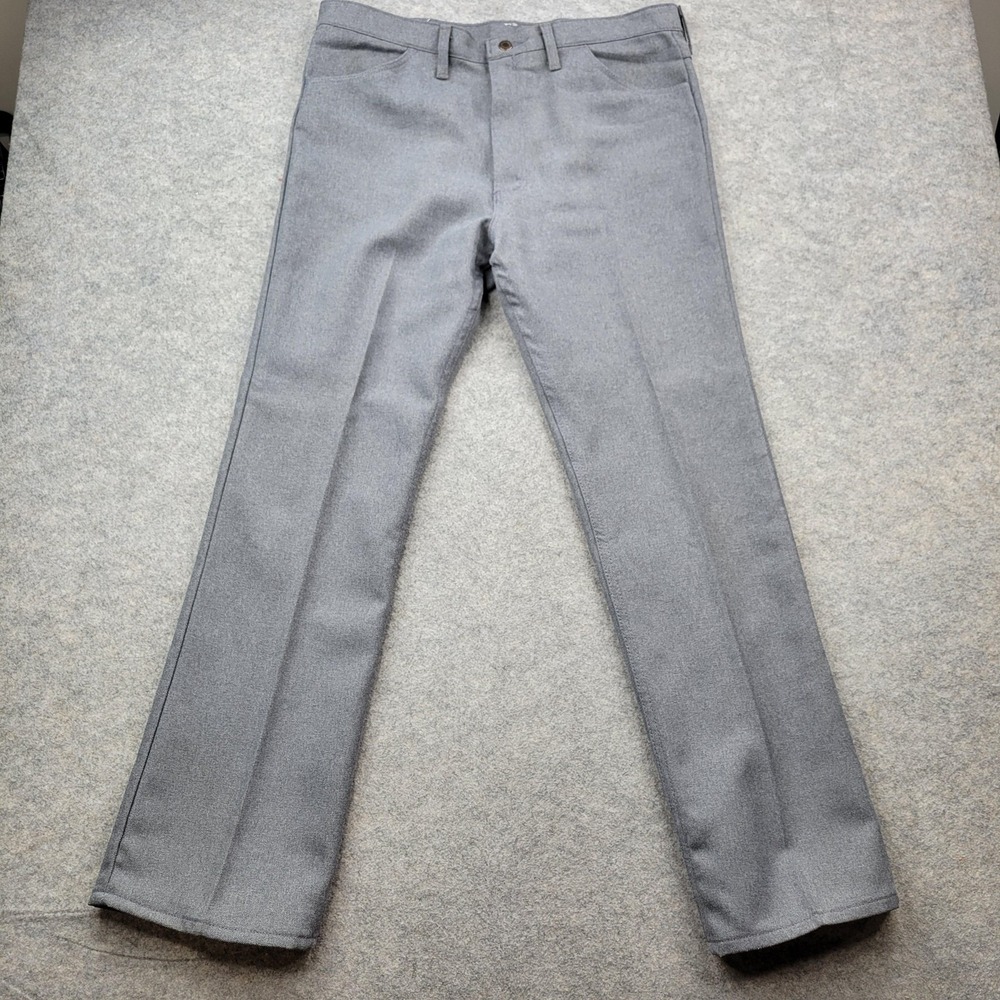 Wrangler Pants Men 38x32 Dress Workwear Straight Trouser USA Made Pocket Flat 1